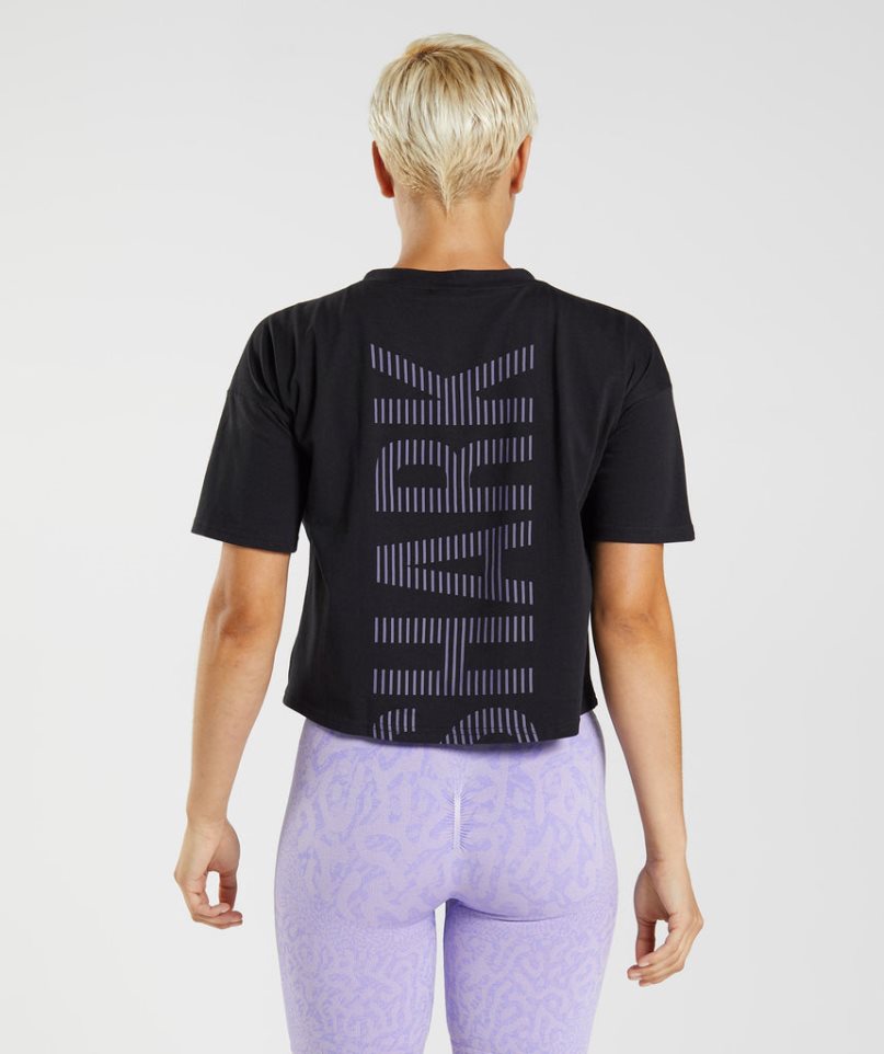 Koszulki Gymshark 315 Midi Damskie Czarne | PL 384YPG